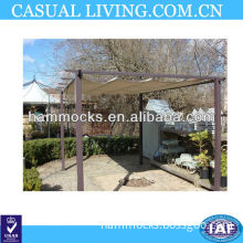 Gazebo with sliding/retractable roof. (Powder-coated aluminium)